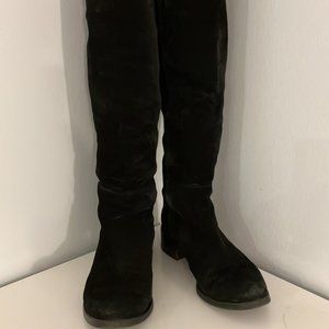 Browns Black Suede over the knee boots, 37.5